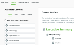 An example of LivePlan's step-by-step plan-writing tutorial. An example of LivePlan's step-by-step plan-writing tutorial.